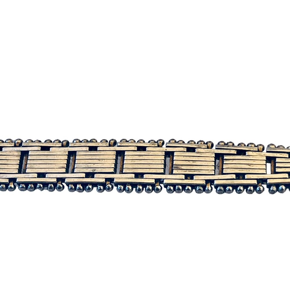 Sterling Silver Italy 925 Unique Chain Bracelet Signed SU Womens 7" - Picture 4 of 16